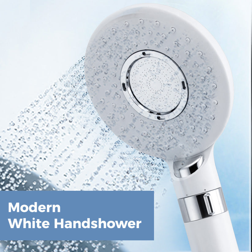 MILA Blanc Hand Shower - MBHC0204WT, Matt White Hand Shower, Multi Function, 3 Function Filter Shower: Rain/Center Water/Slow Stop Water